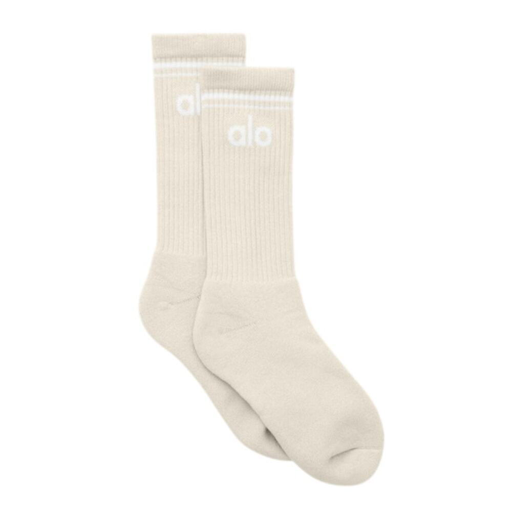 Alo Yoga Unisex Bone White Throwback Socks Size S